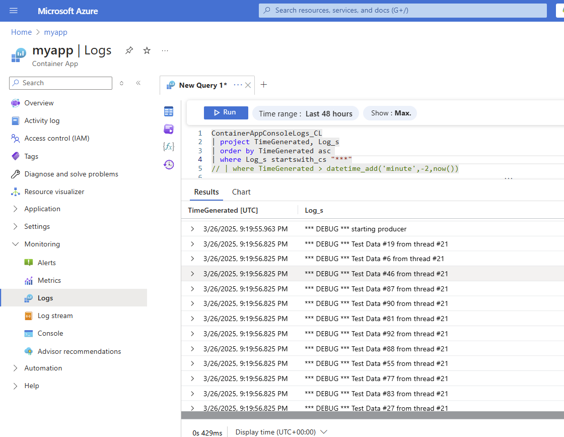 log output