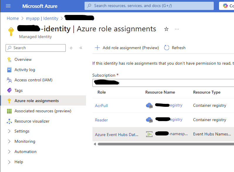 managed identity role assignment