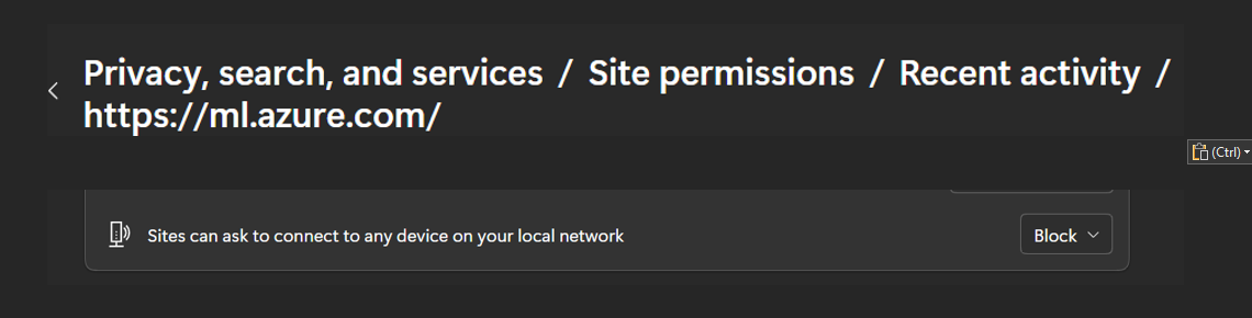 Connect to Local Network Setting