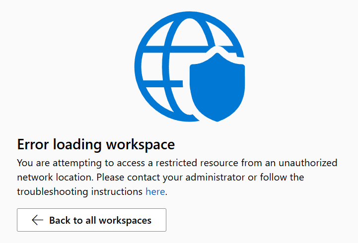 Error Loading Workspace